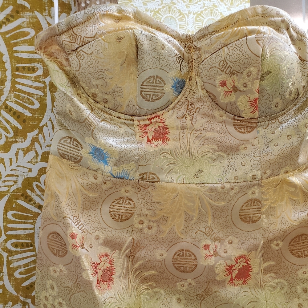 Strapless Gold Mini Dress! - Picture 3 of 7